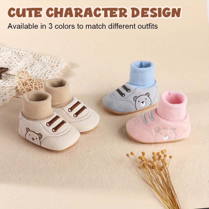 Cute Bear First Walking Shoes Slip-on Toddler Shoes