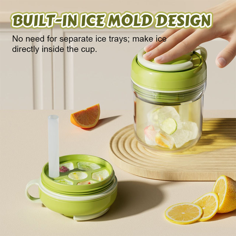 Portable Press-to-Dispense Ice Cup