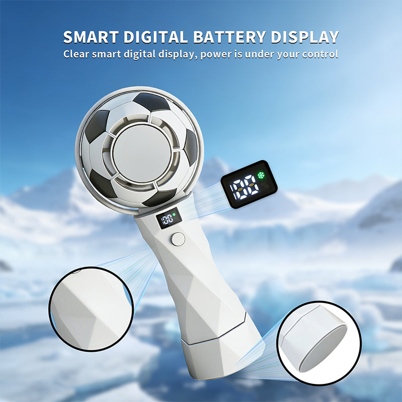 2026 Soccer Handheld Cooling Fan – Portable Turbo Rechargeable Mini Fan