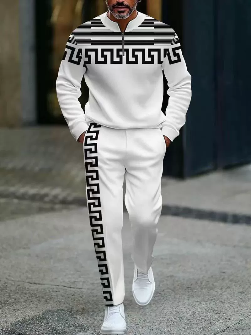 Men's graphic print set – sweater and trousers