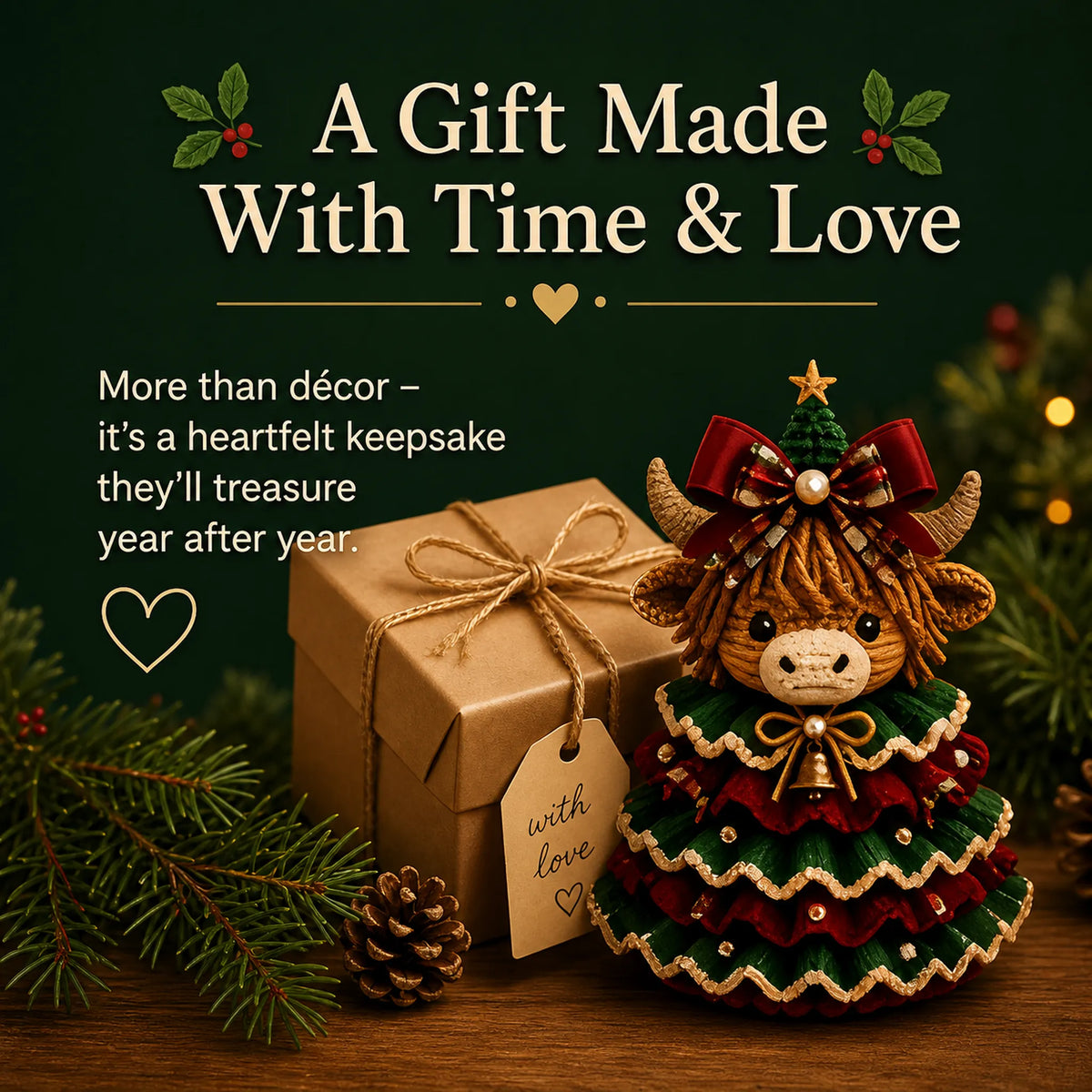🔥🎄Crochet Animal Christmas Tree DIY Kit – Stitch a Little Christmas Magic(Material kit (not finished product)