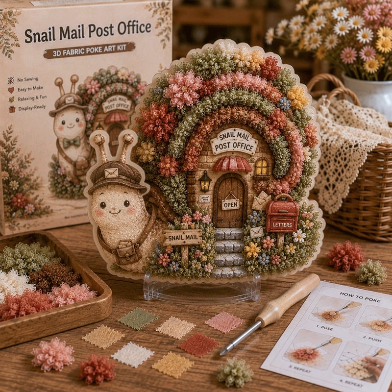 🔥 Ultimo giorno: sconto del 50% – ✨ Kit “Whimsical Village” per arte 3D con tessuto (tecnica Poke Art)