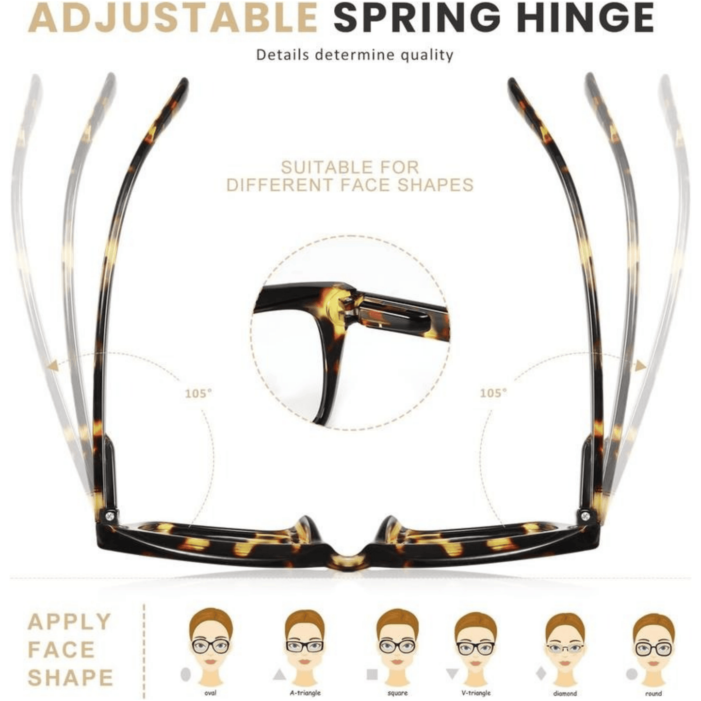 👓3 Pack Tortoiseshell Reading Glasses - Blue Light Blocking Oversized Square Reader