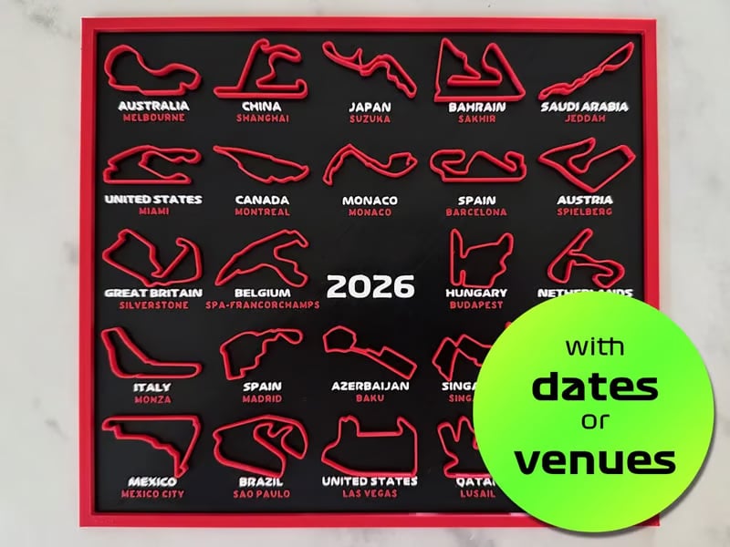 🏎️LAST DAY OF SALE – 49% OFF📅Formula 1 calendar 2026 F1