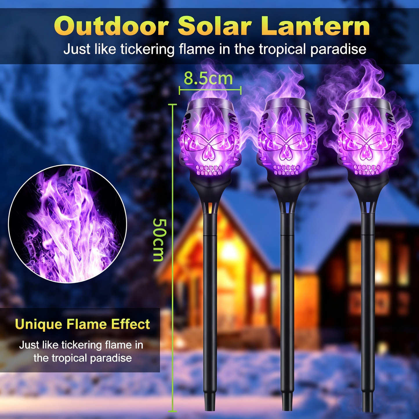 🔥Halloween Early Bird Discount: 50% OFF🔥Halloween Solar-Powered Skull Flame Lights💀