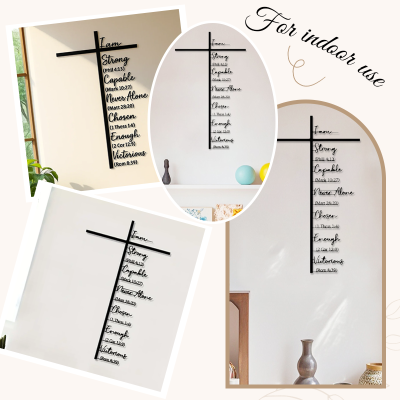 Metal Cross Wall Art with Jesus Crucifix