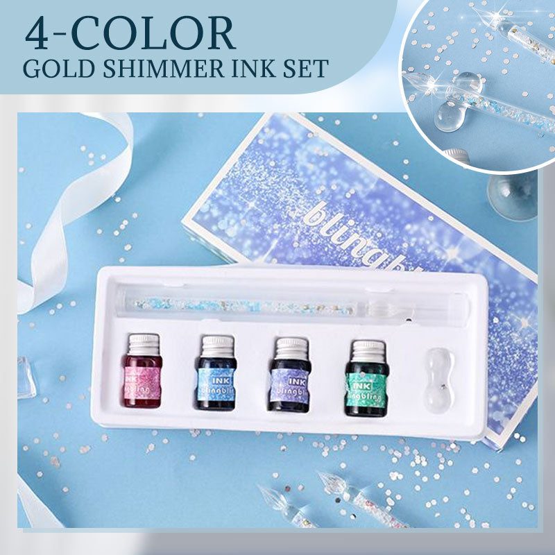Glass pen with shimmering ink set