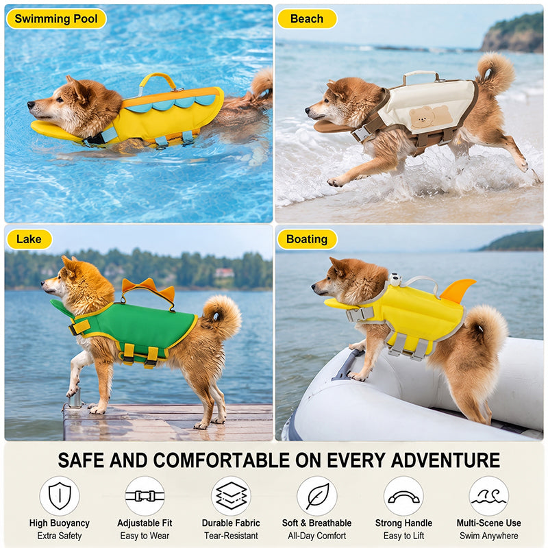 Animal-shaped Dog Life Jackets Swimsuits And Pet Buoyancy Suits