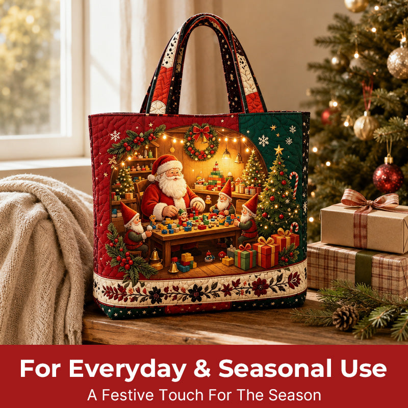 Vintage Santa Christmas Print Tote Bag | Festive Re‑usable Shopper