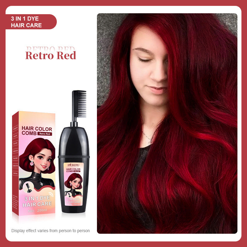 🧴3-in-1 hair dye comb | Easy at-home hair coloring with a built-in brush