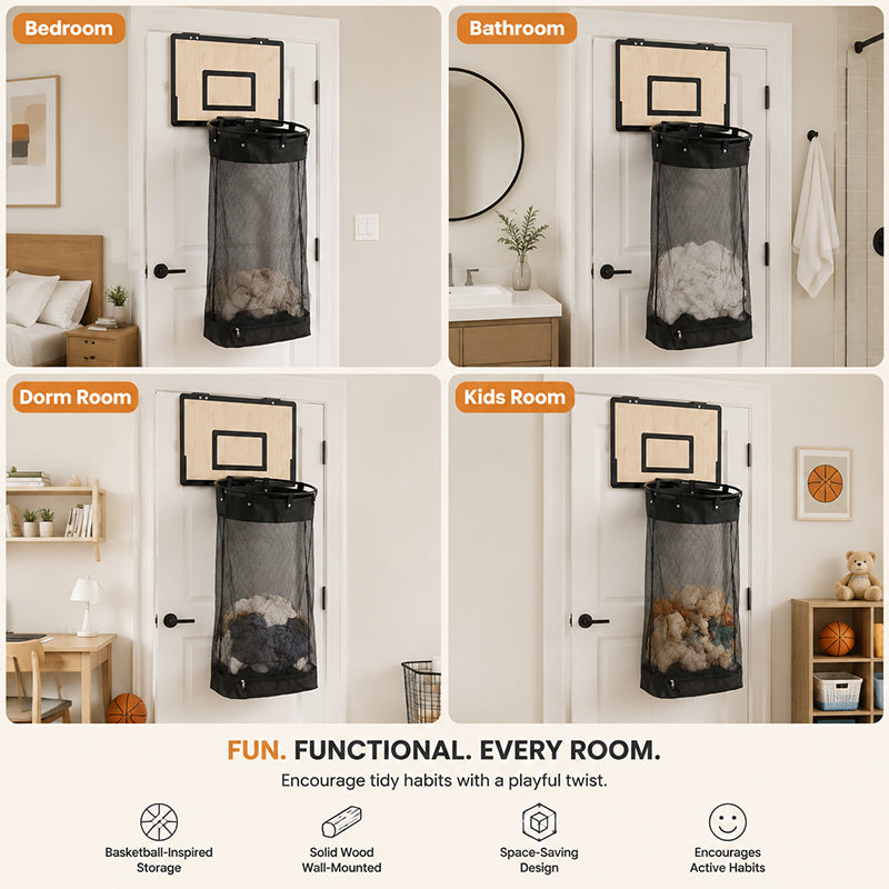 Wooden Wall-mounted Basketball Basket Hanging Door
