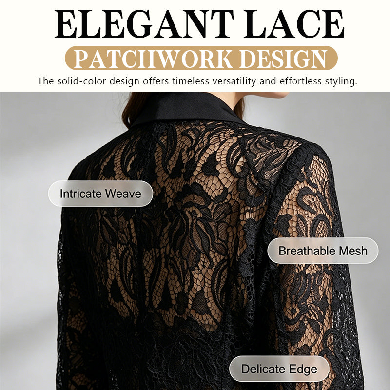 Elegant Lace Patchwork Blazer for Women