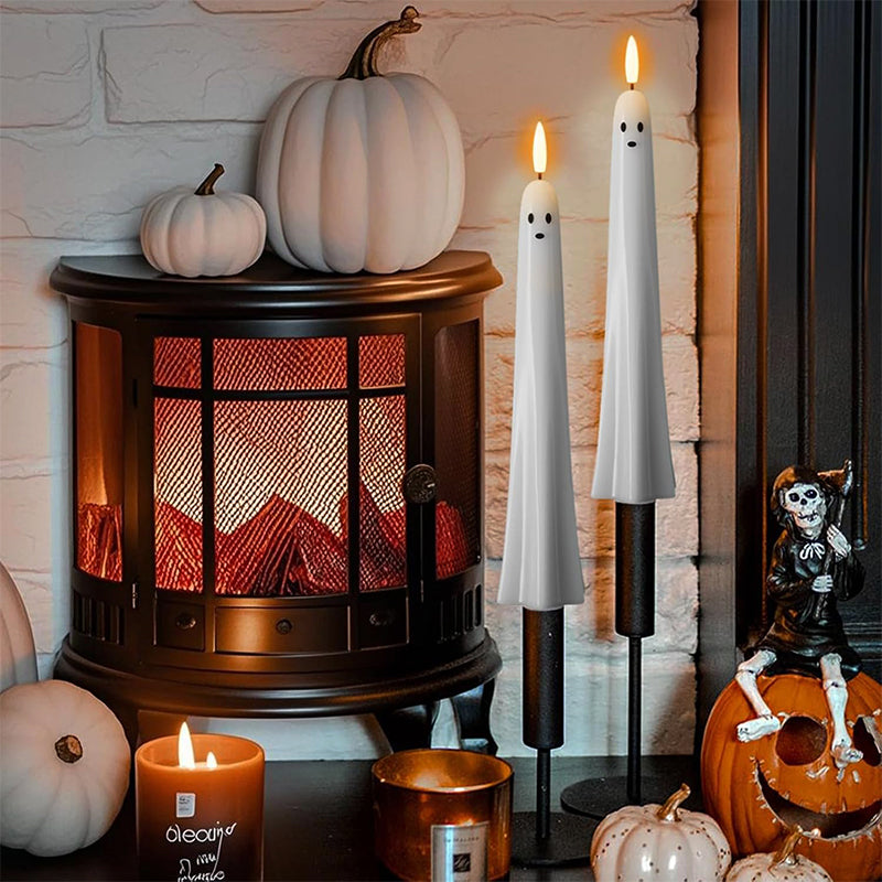 🎃👻 Remote controlled ghost light with 3D flaming wick 👻🎃