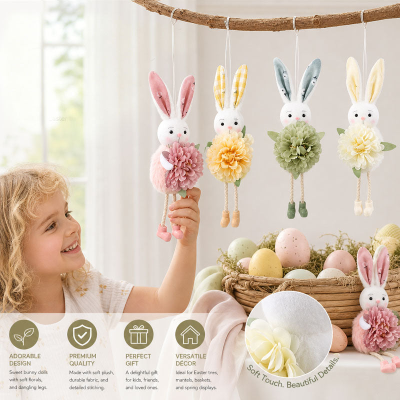 Easter Bunny Doll Flower Pendant – Festive Party Gift Decor