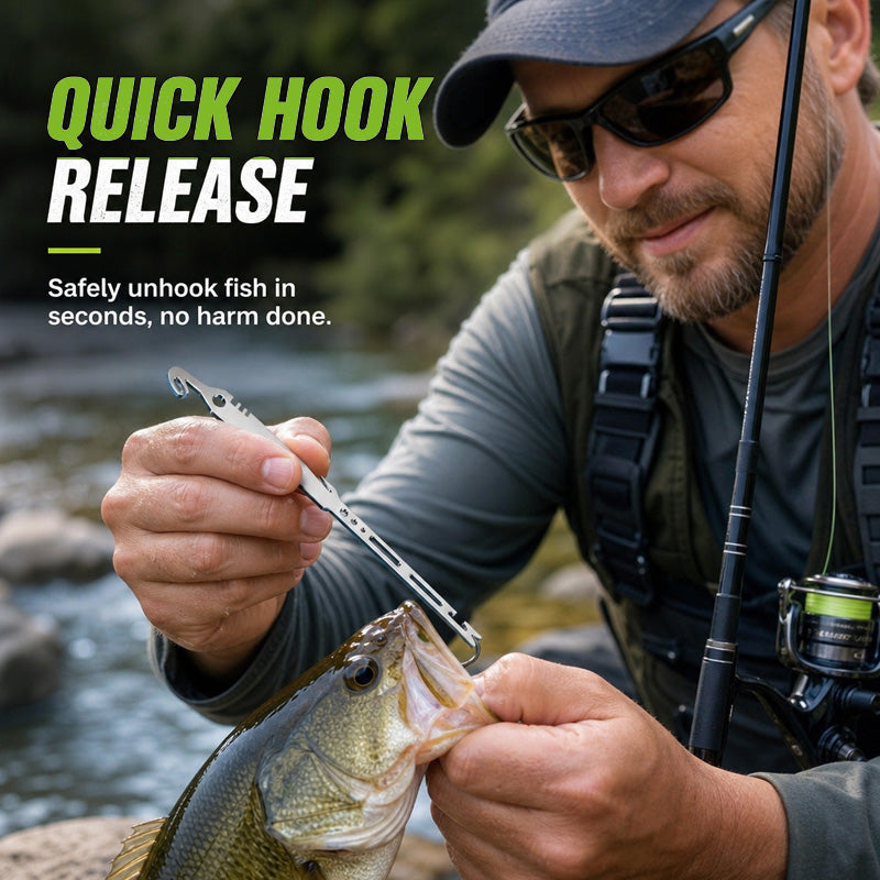 Multi-functional 6-in-1 Fishing Knotter & Hook Remover Tool