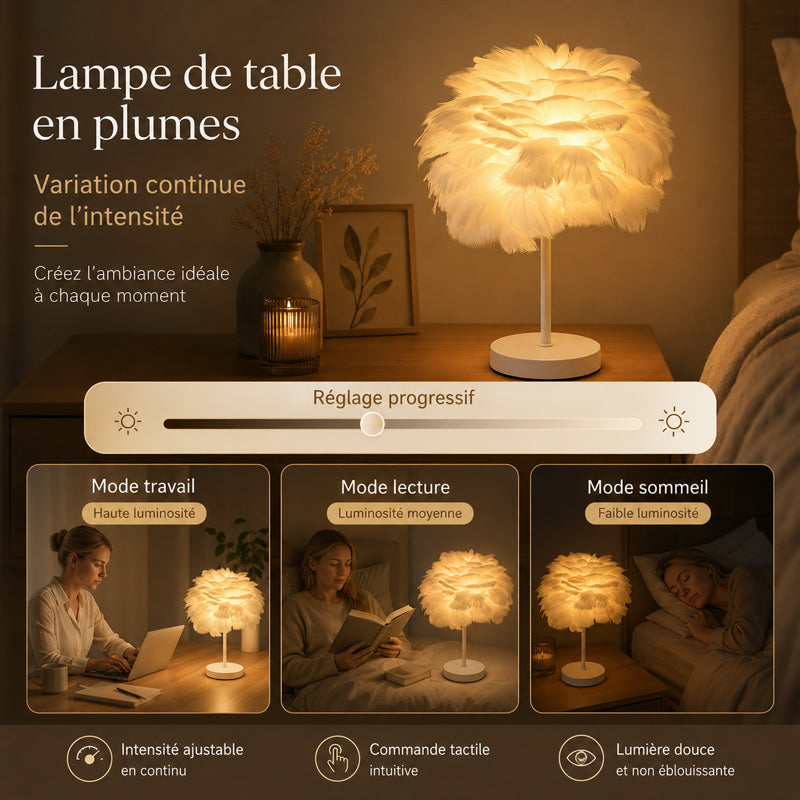 Nordic-Style Decorative "Plume" Table Lamp for the Bedroom