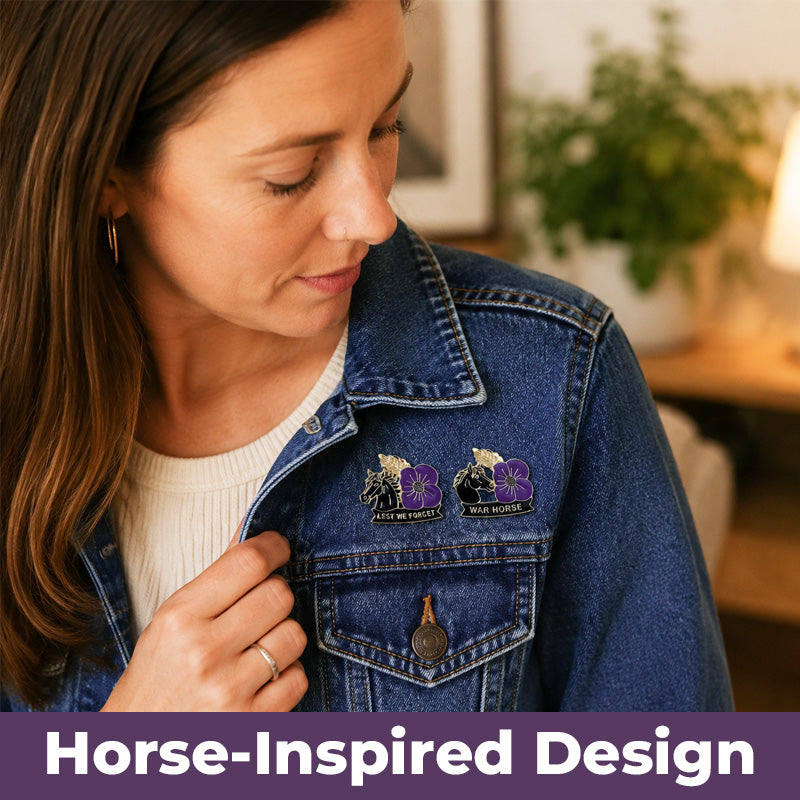 🌺Purple Poppy Horse Memorial Brooch Pin