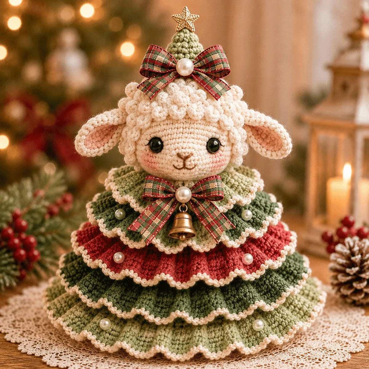 🔥🎄Crochet Animal Christmas Tree DIY Kit – Stitch a Little Christmas Magic(Material kit (not finished product)