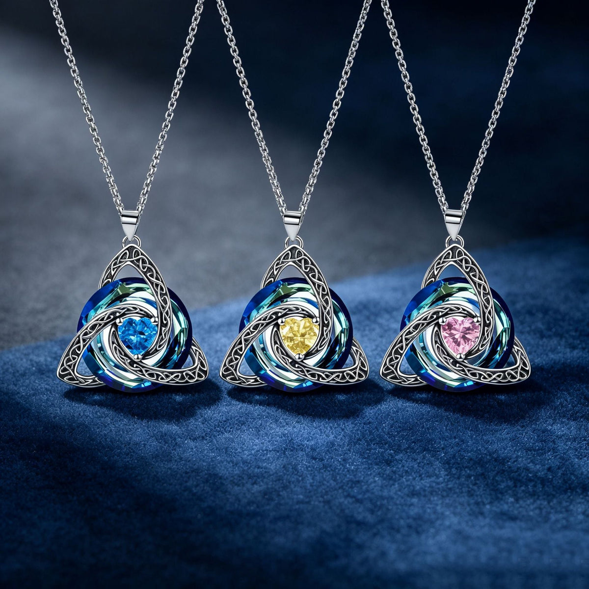 ✨Birthstone Celtic Trinity Knot Necklace – Meaningful Symbol of Love & Connection ❤️