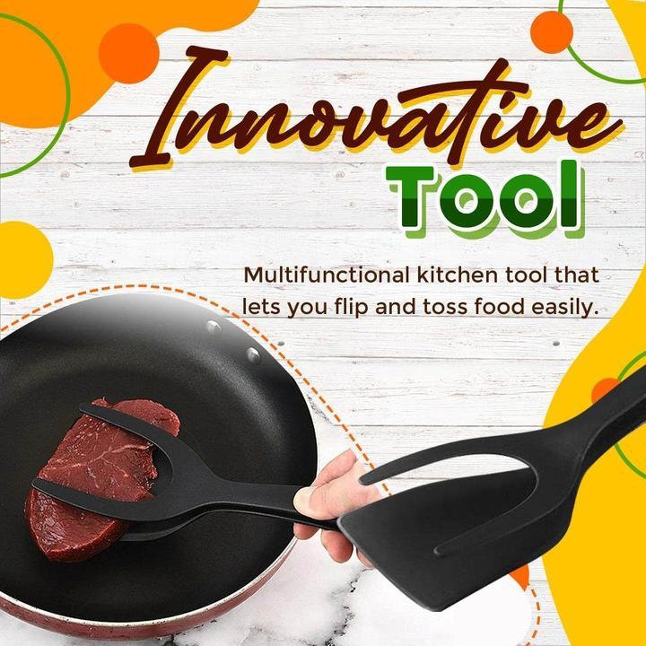 🥘 LIMITED-TIME 50% OFF! 🍳 2-in-1 Grip Flip Tongs with Silicone Tips – Non-Scratch, Non-Stick, Heat-Resistant ✨