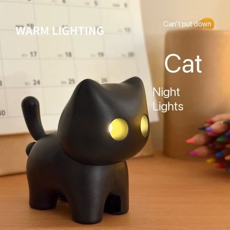 🌙 Black cat night light keyring