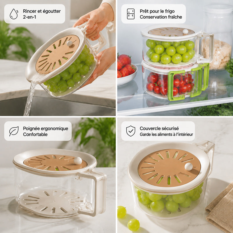 2-in-1 Multifunctional Telescopic Drainage Basket for Fruits and Vegetables