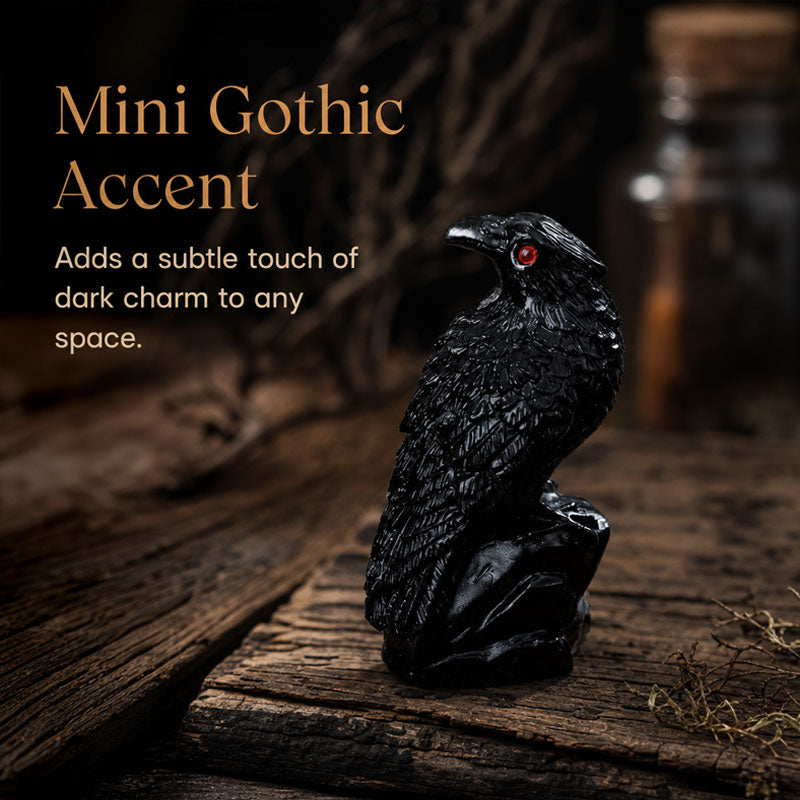 Haunting Halloween Raven & Skeleton Crow Decor - Resin Ornaments