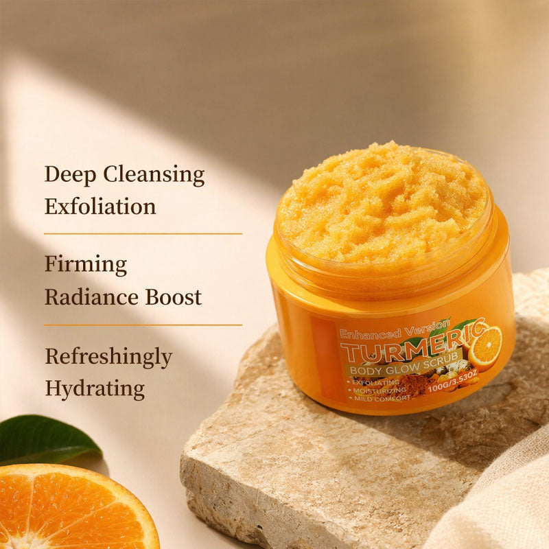 Turmeric Body Glow Scrub with Sweet Orange – Exfoliating, Hydrating & Non-Greasy for Radiant Skin