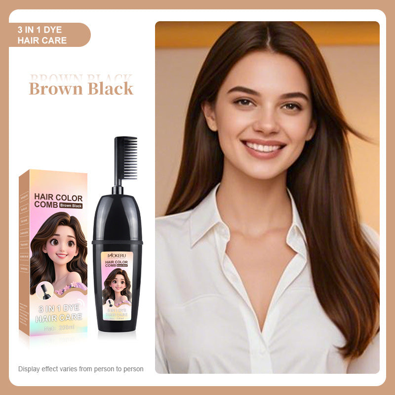 🧴3-in-1 hair dye comb | Easy at-home hair coloring with a built-in brush