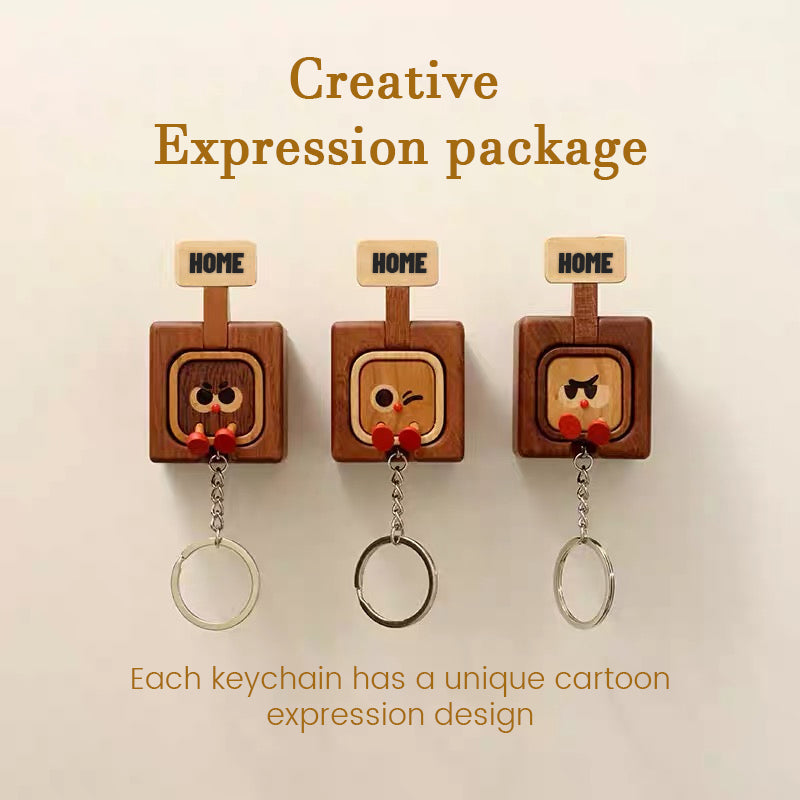 Wooden Creative Package Magnetic Keychain
