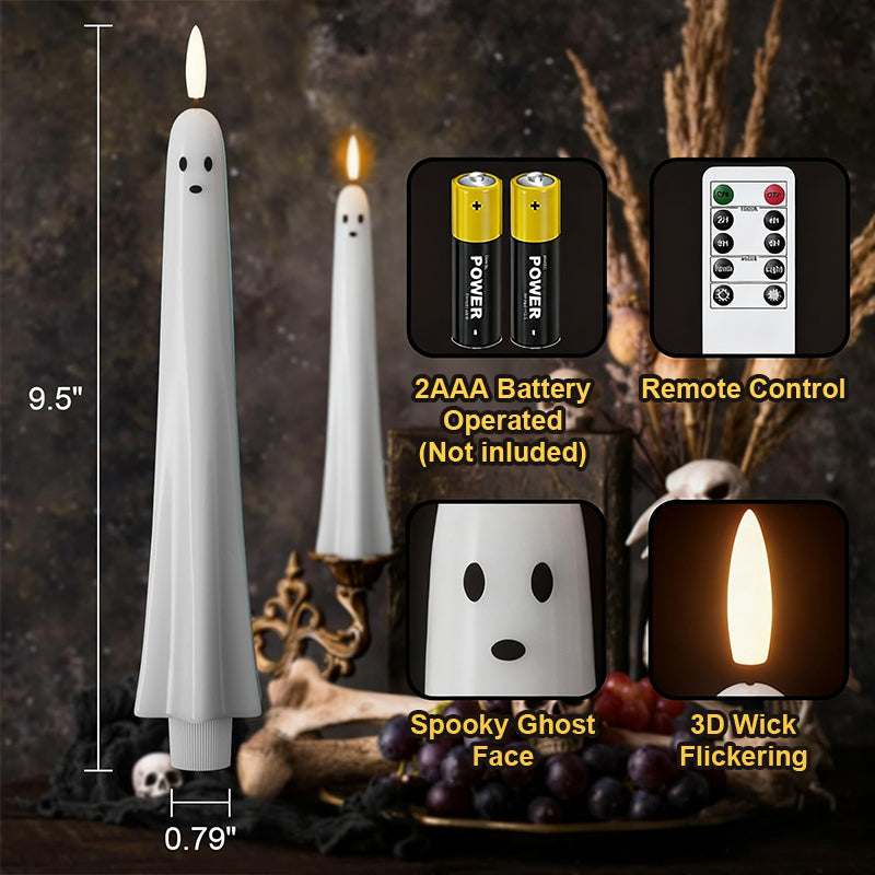 🎃👻 Remote controlled ghost light with 3D flaming wick 👻🎃