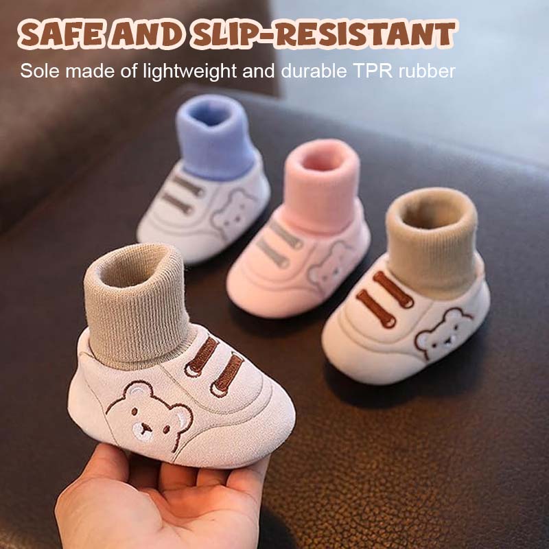 Cute Bear First Walking Shoes Slip-on Toddler Shoes