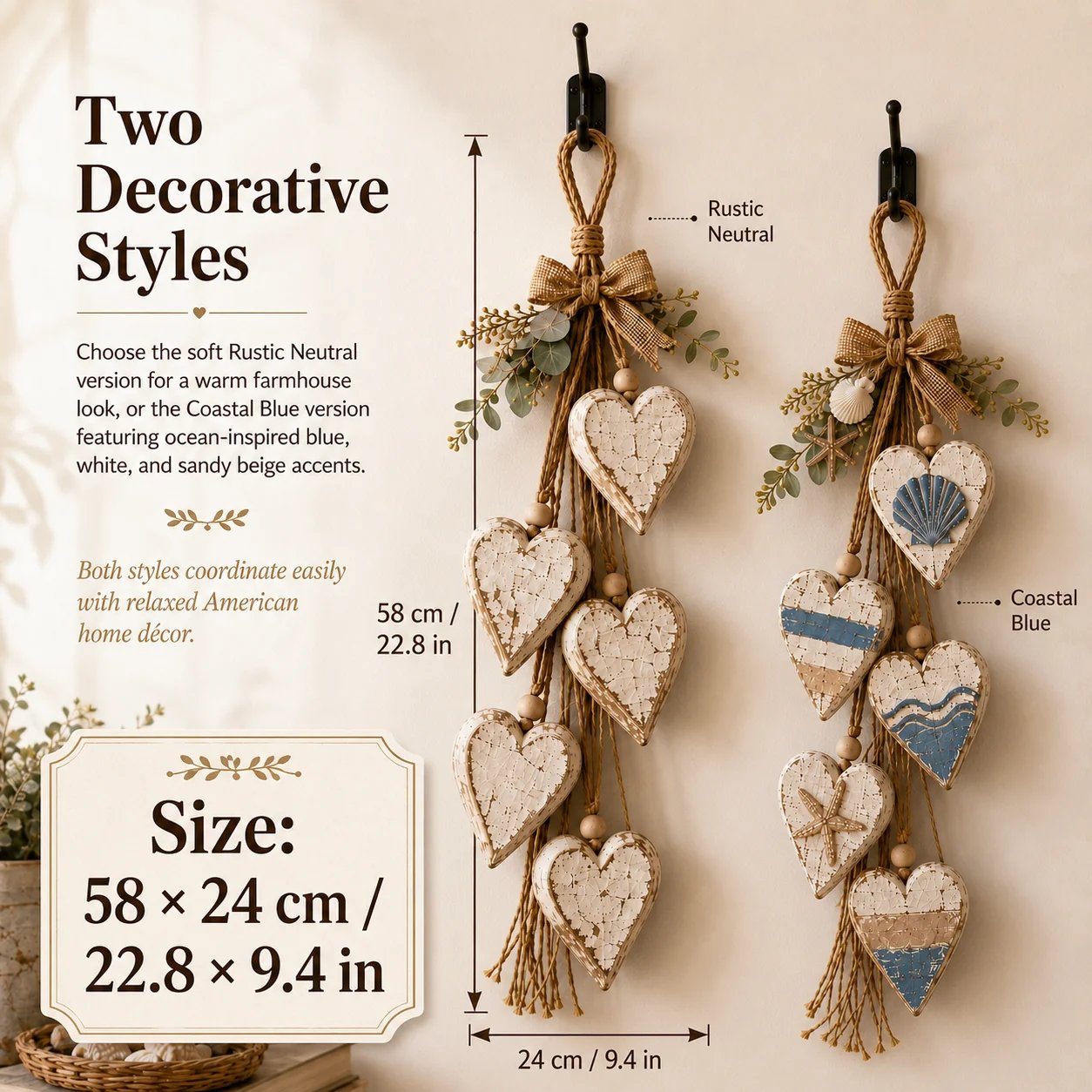 🍂🤎Wall decoration: Heart to hang up