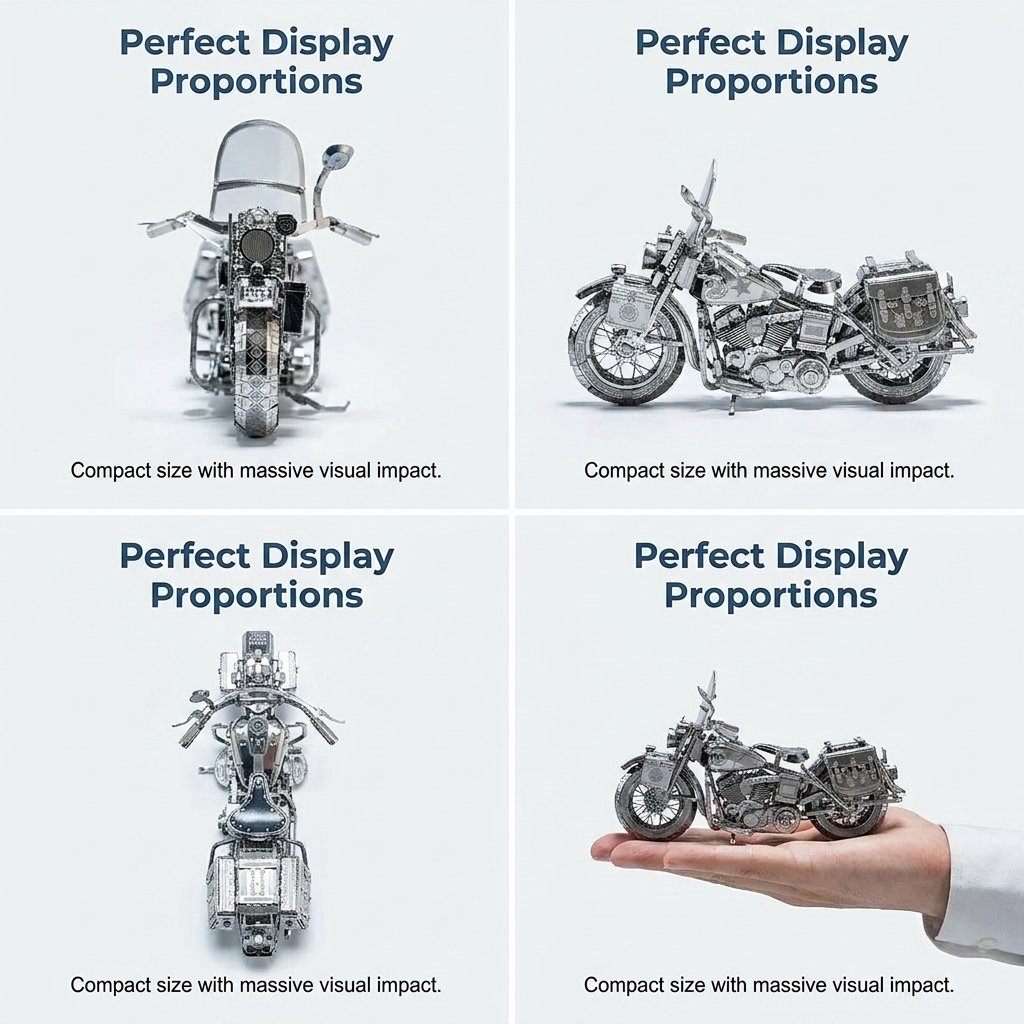 🔥SPECIAL OFFER🔥Silver 3D Metal Motorcycle Construction Puzzle