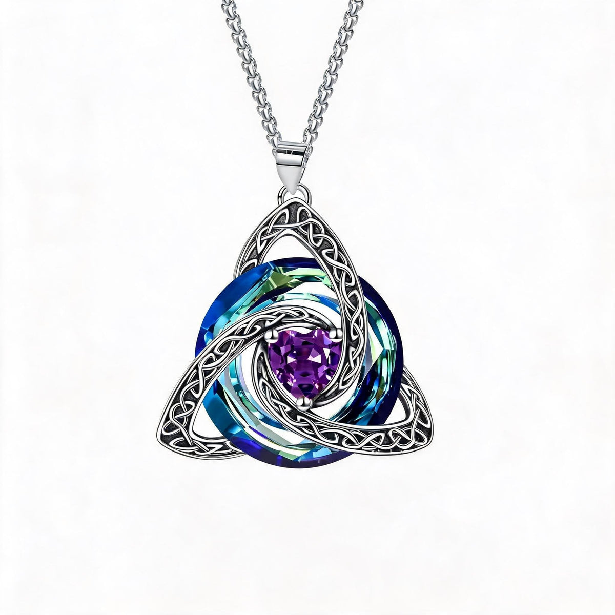 ✨Birthstone Celtic Trinity Knot Necklace – Meaningful Symbol of Love & Connection ❤️