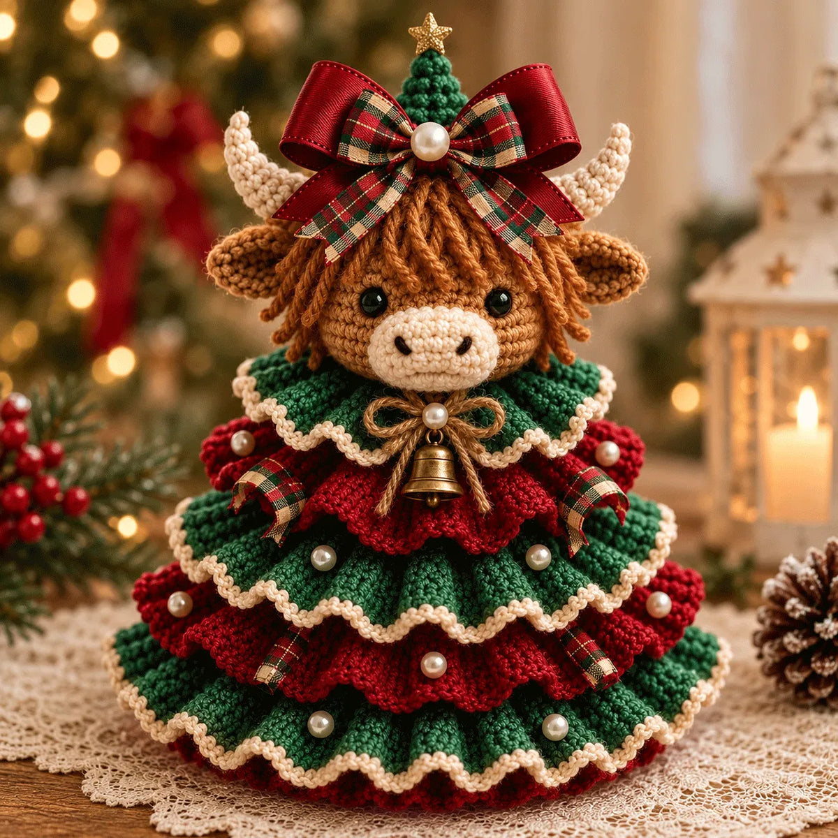 🔥🎄Crochet Animal Christmas Tree DIY Kit – Stitch a Little Christmas Magic(Material kit (not finished product)