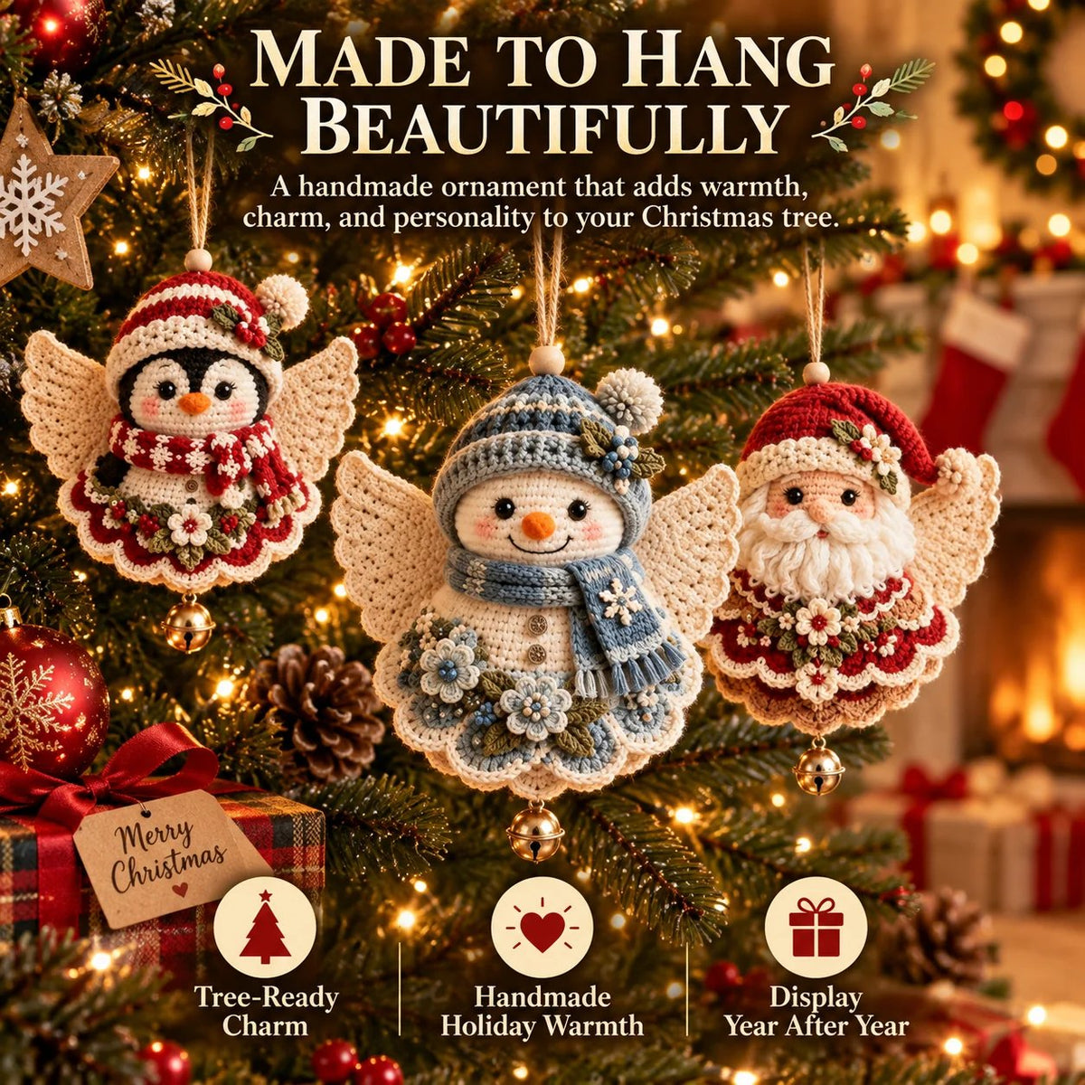 🔥LAST DAY 50% OFF - 🎄DIY Crochet Christmas Angel Ornament Kit – Make, Hang & Treasure✨