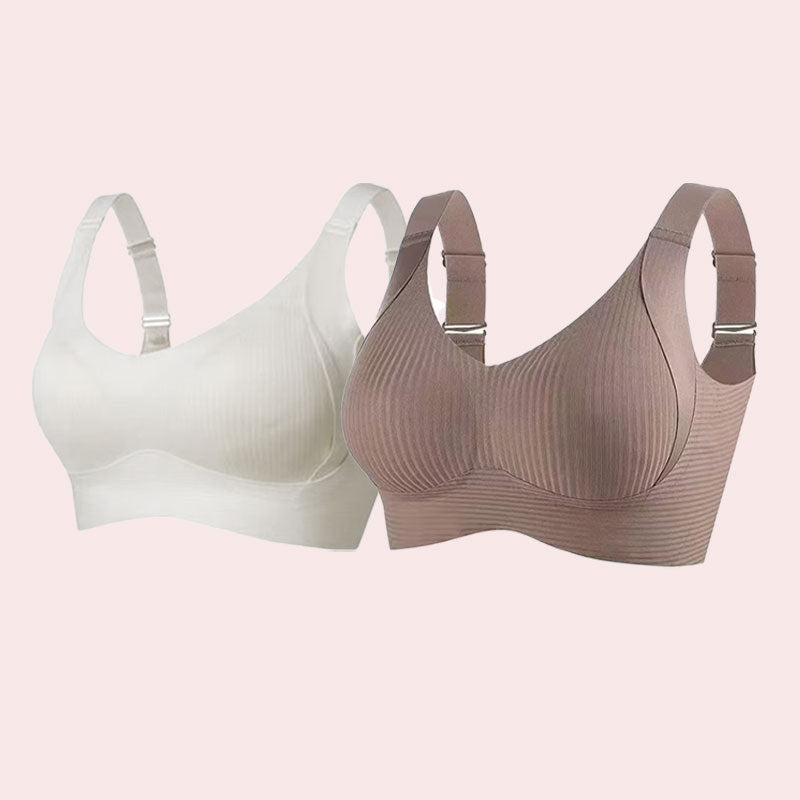 🎁Ribbed push-up bra with adjustable underwires for women