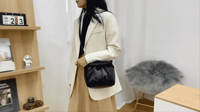 Wrinkled Design Soft Leather Bag 👜✨