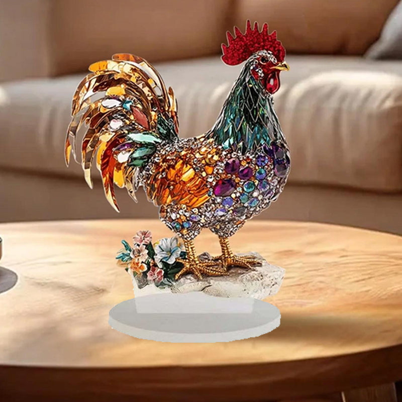Colorful Lucky Rooster Figurine