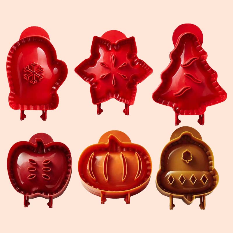🥧 Holiday Mini Hand Pie Mold Set: 360° Crimped Festive Pastry Press! 🎄
