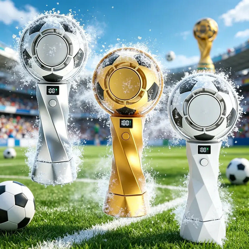 2026 Soccer Handheld Cooling Fan – Portable Turbo Rechargeable Mini Fan