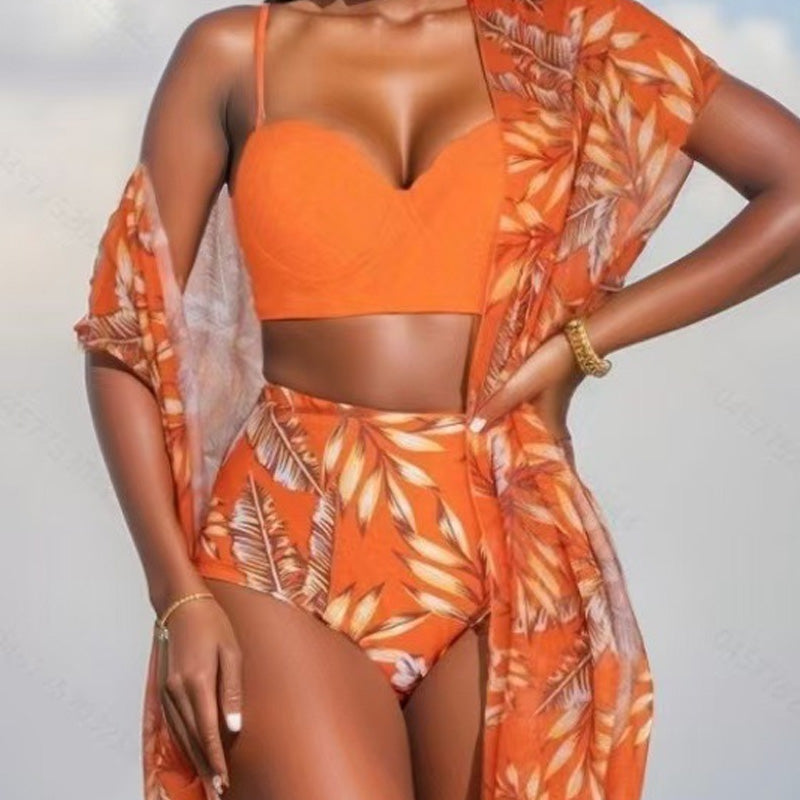 💛💛The Maple Leaf Pattern Bikini Set