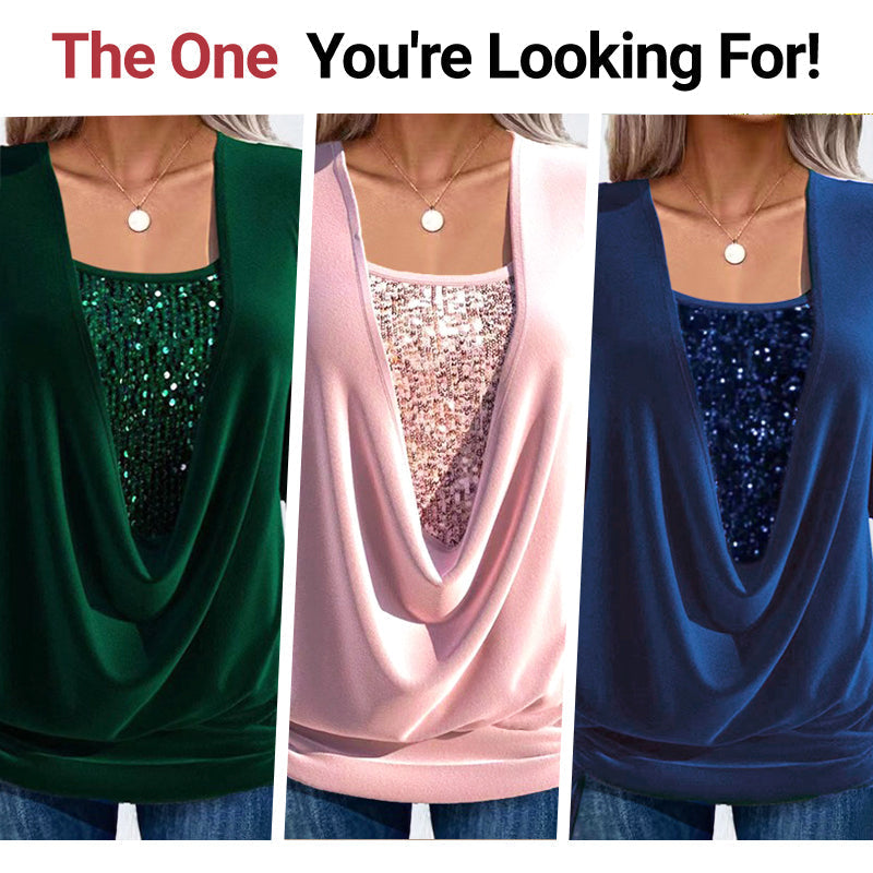 ✨🎅 Christmas offers – For a limited time only!⏰ Women's long-sleeved shirt with sequins