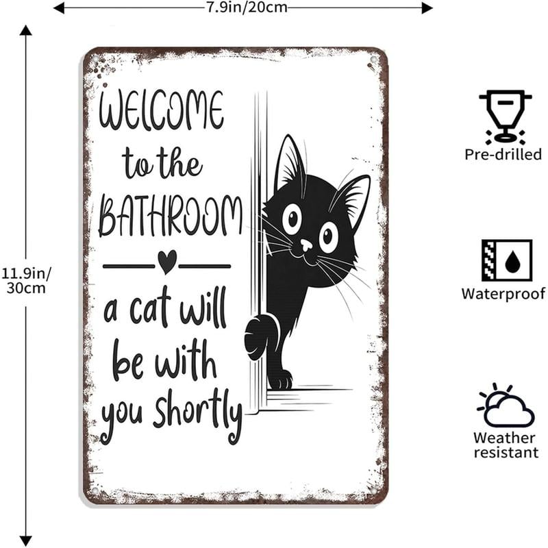 🔥Last day 49% discount – Vintage black and white cat wall art