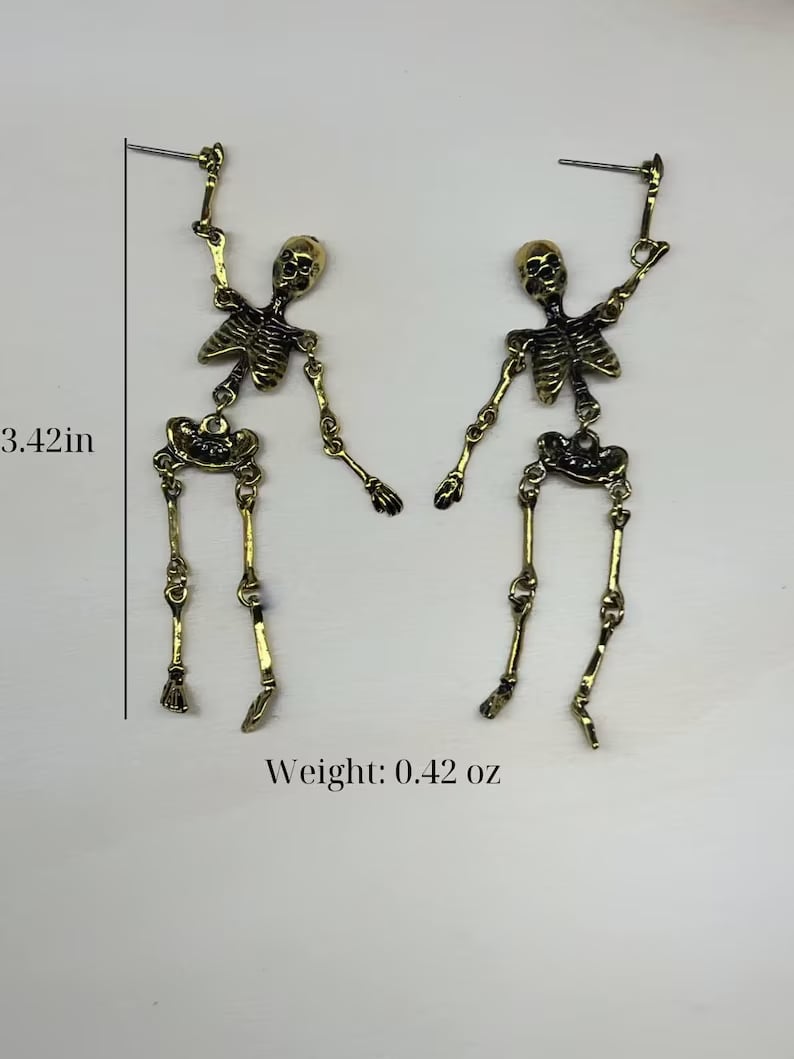 Gold Skeleton Earrings/Gold Skeleton Earrings