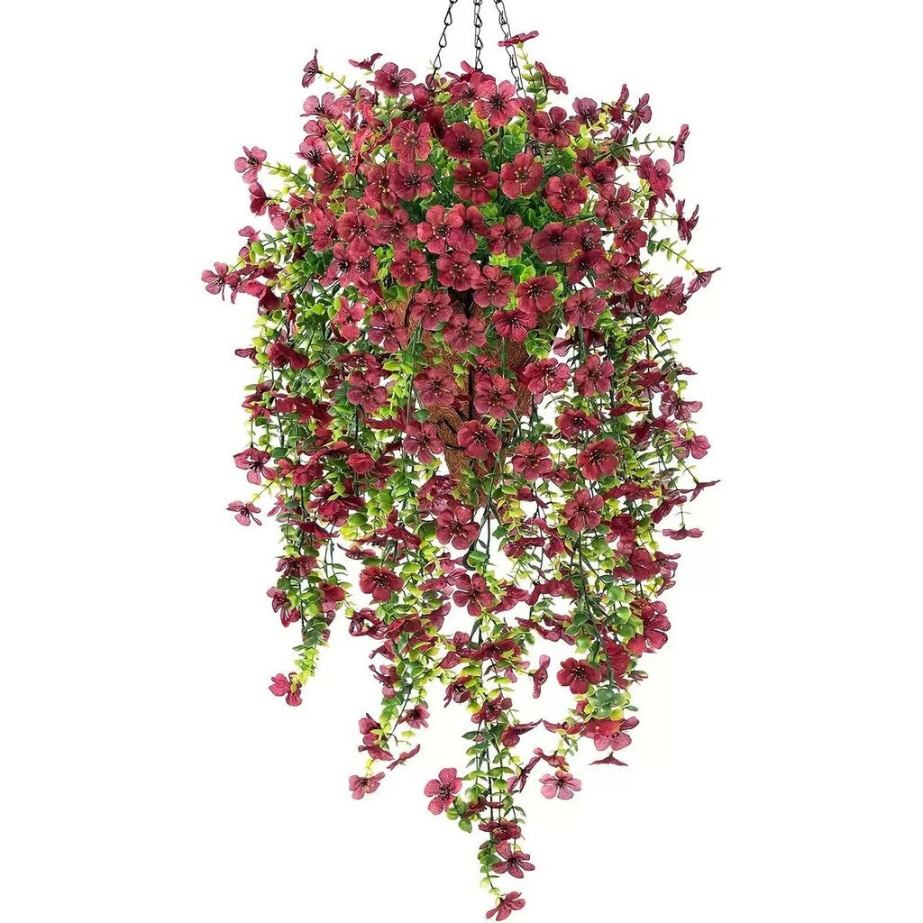 Outdoor cascading daisy and eucalyptus flowers – UV-resistant