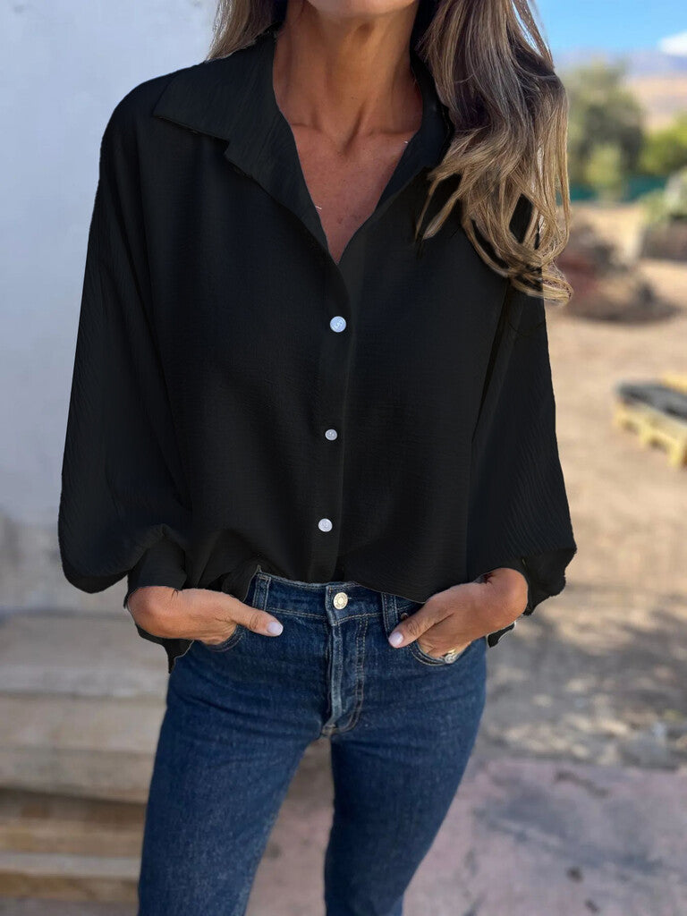 🥰New discounted price🥰Women's elegant solid color buttoned shirt