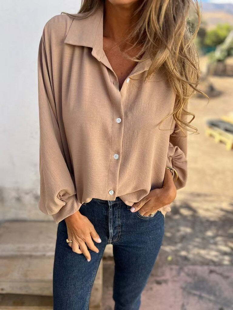 🥰New discounted price🥰Women's elegant solid color buttoned shirt