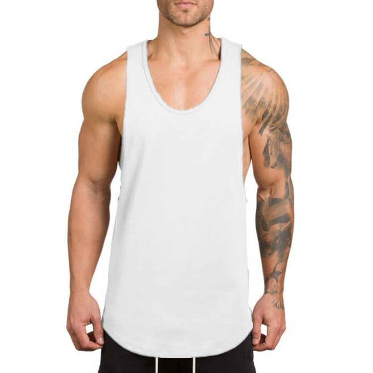 Men's Deep-Cut Bodybuilding & Fitness Vest — Solid Color, Summer V-Neck, Versatile Training Undershirt